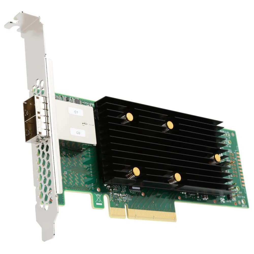 контроллер Broadcom HBA Controller 9400-8e, PCIe 3.1 x8 LP, Tri-Mode SAS/SATA/NVMe 12G HBA, 8port (2*ext SFF8644), SAS3408, 1 year