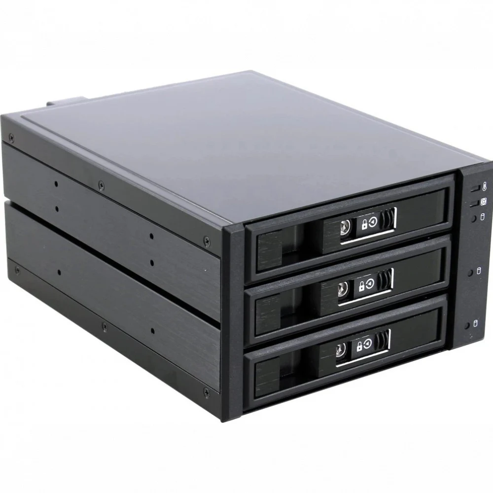 Procase L3-203-SATA3-BK {Hot-swap корзина 3 SATA3/SAS 6Gb, черный, с замком, hotswap aluminium mobie rack module (2x5,25) 1xFAN 80x15mm}