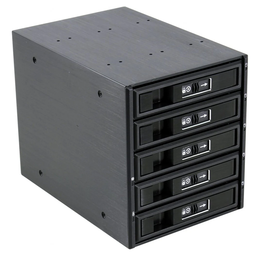 Procase L3-305-SATA3-BK {Hot-swap корзина 5 SATA3/SAS 6Gb, черный, с замком, hotswap aluminium mobie rack module (3x5,25)}
