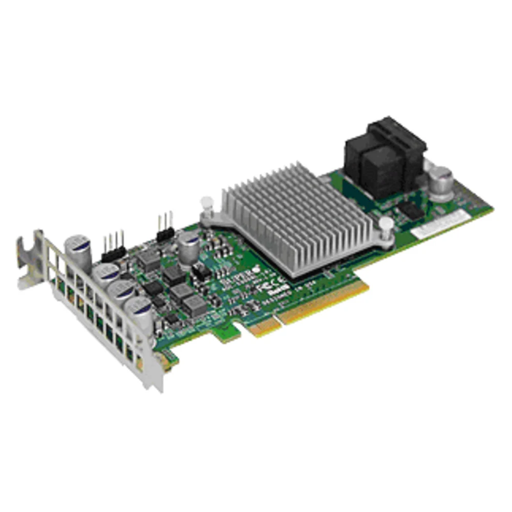 Контроллер SuperMicro AOC-S3008L-L8i Broadcom 3008 SAS controller, 8-port (internal), 12Gb/s per port, Supports 63 devices,Supports RAID 0, 1, 1E and 10,Automatically negotiates PCI-E (1.x, 2.x AND
