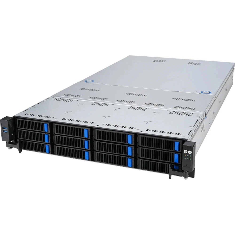 Серверная платформа/ ASUS RS720-E11-RS12U 2U, 2x LGA4677, Intel C741, 32x 5600/4800 MHz (1DPC)/4400(2DPC), 12 x 3.5"/2.5" hs NVMe, 9x PCIe 5.0, 1x OCP 3.0, 4x dual-slot GPU, 2x 10Gbe RJ45 (Intel X71