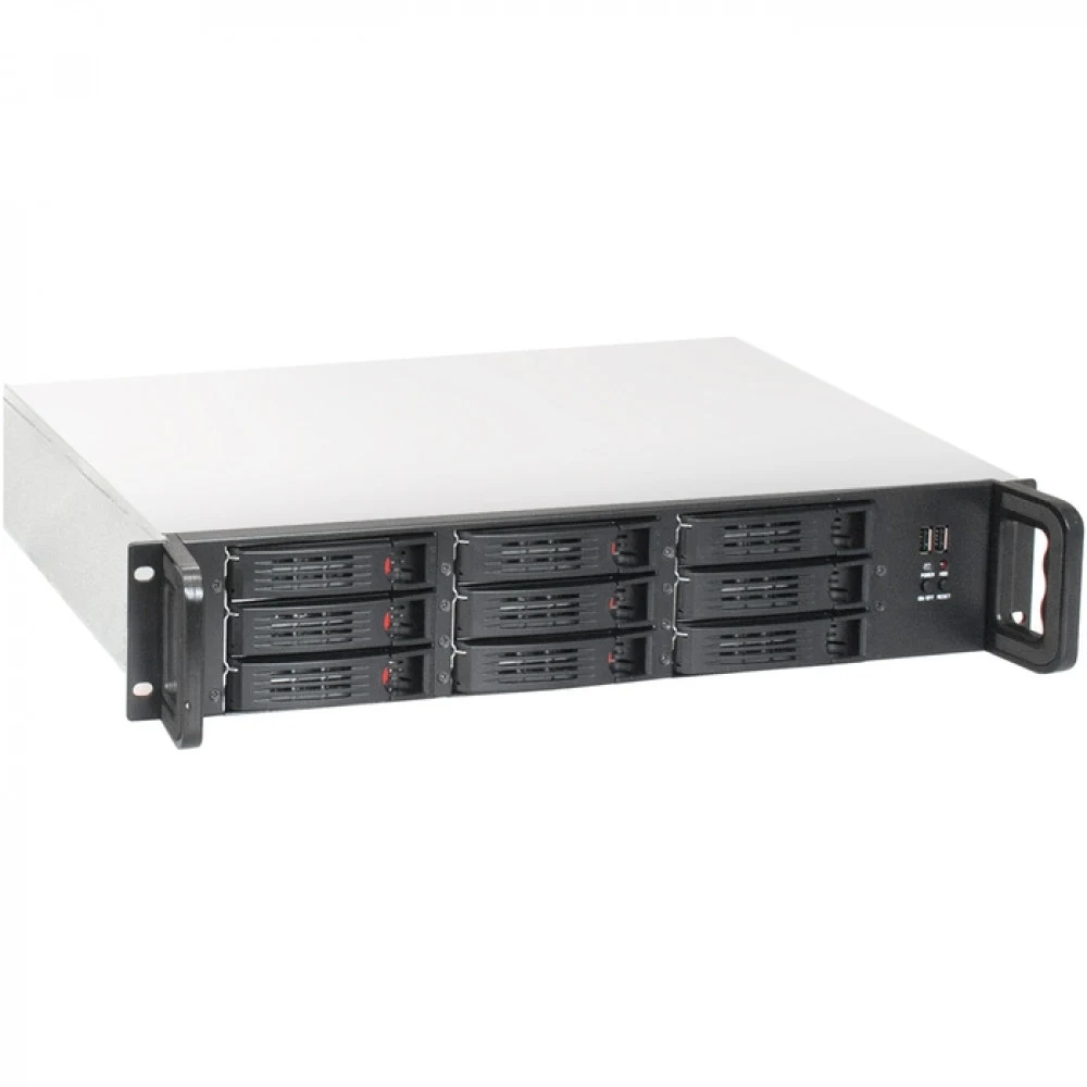 Серверный корпус ExeGate Pro 2U650-HS09 <RM 19", высота 2U, глубина 650, БП 2U-800ADS, 9xHotSwap, 2*USB>