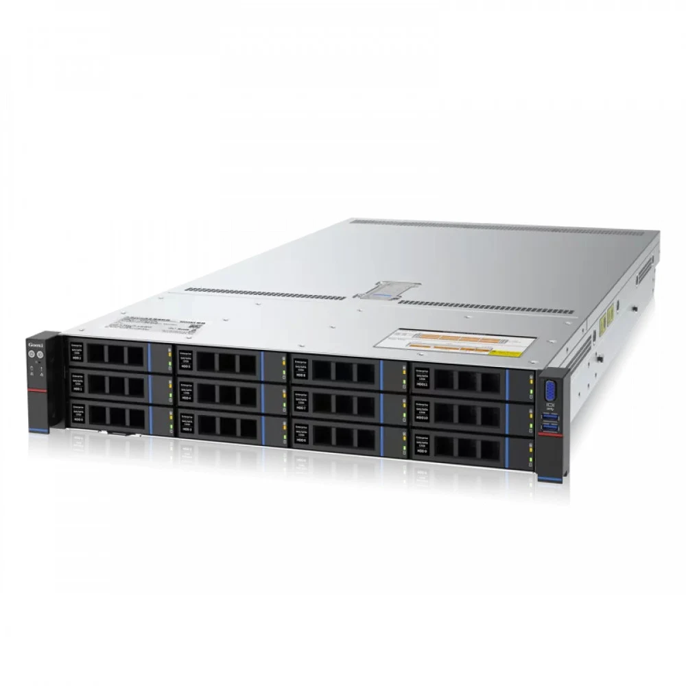 Серверная платформа/ Gooxi SL201-D12R-G3 2u 12bays server ,based on Ice lake 2xPCIe 4.0x16 4xPCIe 4.0x8 2x 2.5" rear SAS/SATA 2x 2.5" rear NVMe 1300W 1+1 PSU EU power cables