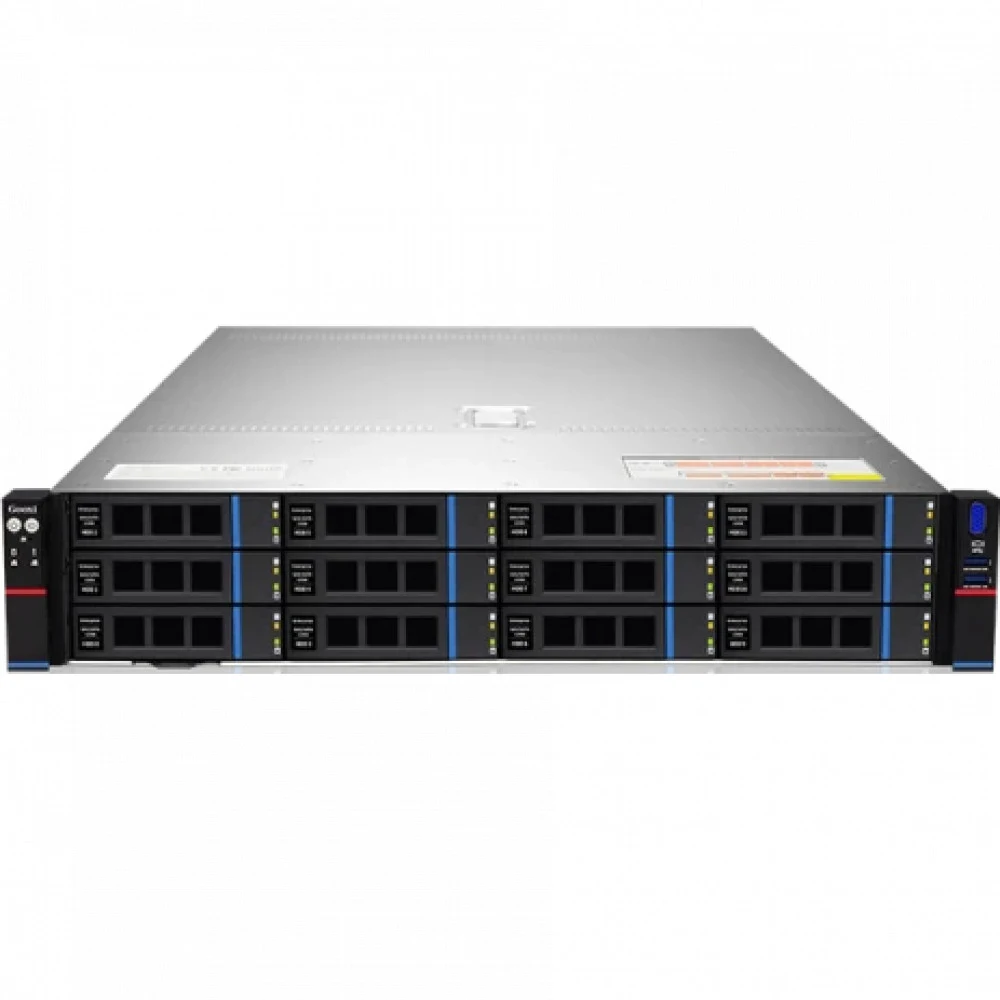 Серверная платформа/ Gooxi SR201-D12RE 2u 12 bay platform with expander backplane, based on AMD 7003 2x 2.5" rear SAS/SATA 2x 2.5" rear NVMe RAID 9460-8i 4G +BBU, 2xPCIe 4.0x16 4xPCIe 4.0x8 RAIL kit