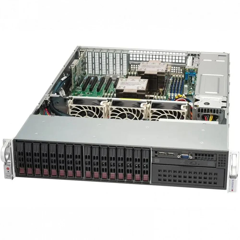Серверная платформа/ SYS-221P-C9RT (bundle1): 2U / 2x LGA-4677 / 16x DDR5 RDIMM / 16x Hs 2.5" (8 SAS RAID (0, 1, 5, 6, 10, 50, 60) and 8 SATA ) / 1x SSD NVME 480GB, M.2 / 1x Dual-Port 10GbE RJ45 / 2
