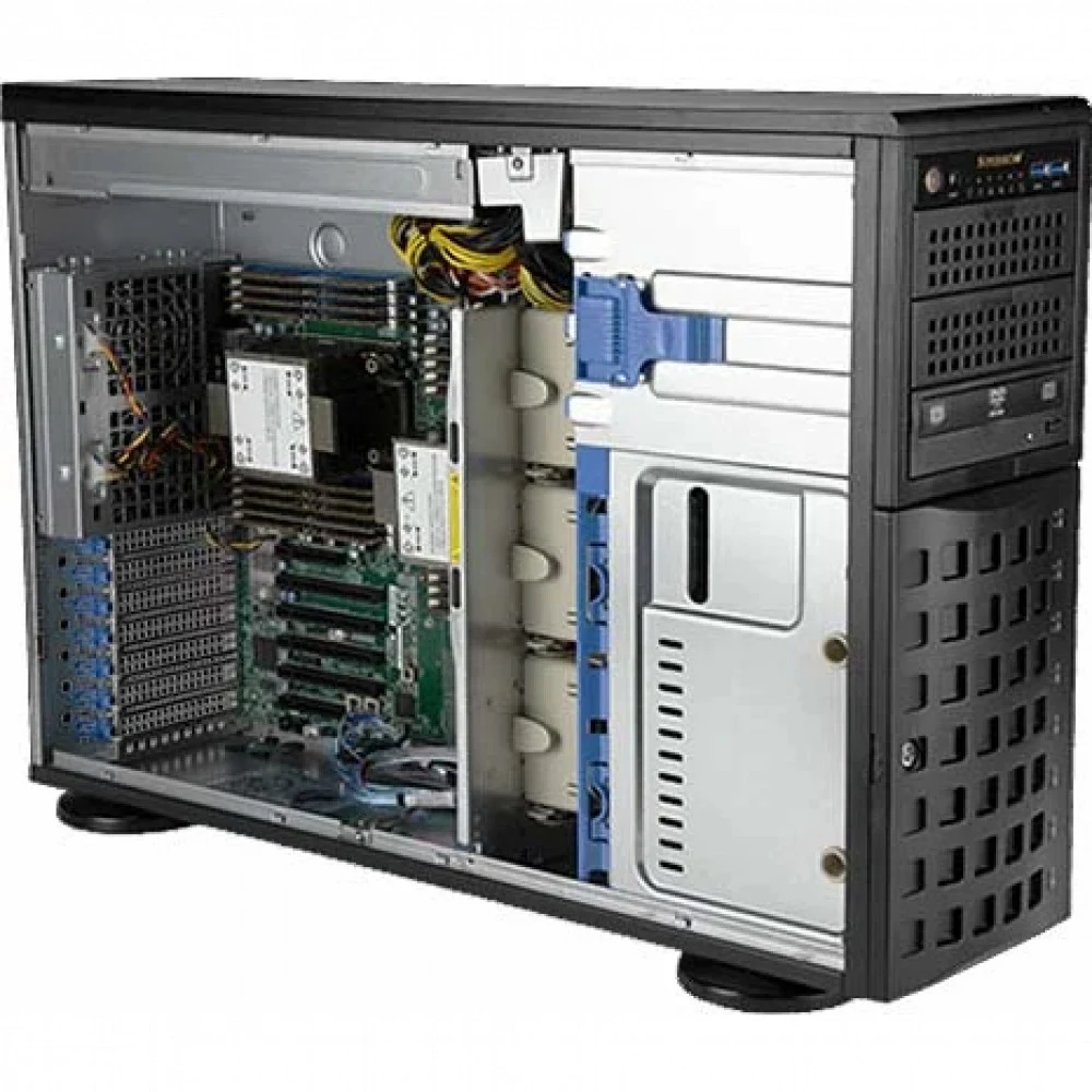 Supermicro SYS-740P-TR Tower/4U, 2xLGA-4189, TDP 270W, Intel C621A, 16xDDR4, 8x3.5" Hot-swap, 4xPCI-E 4.0 x16, 2xPCI-E 4.0 x8, 2x1GbE LAN, 1xRJ45 IPMI, 2xUSB 2.0, 4xUSB 3.0, 1xVGA, 1 COM, 2x1200W