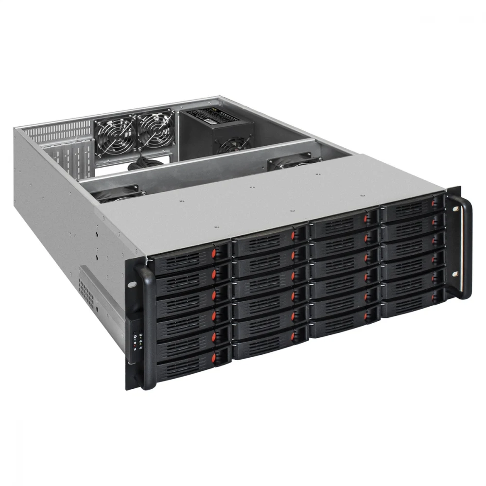Серверный корпус ExeGate Pro 4U660-HS24 <RM 19", высота 4U, глубина 660, БП 1000ADS, 24xHotSwap, USB>