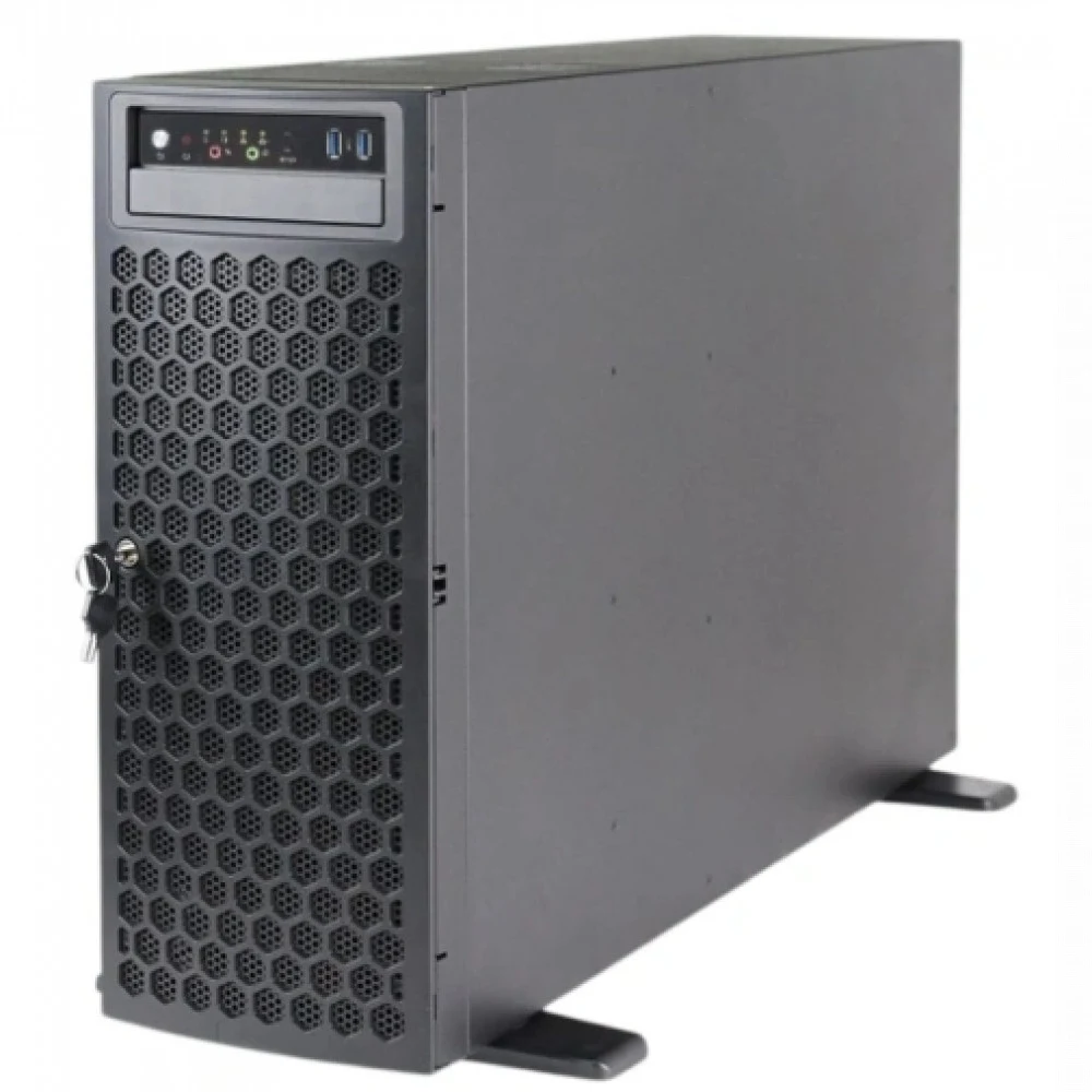 Серверный корпус/ Server case FL-T4UHS835E, 4U/Tower, max MB dimensions 15.2"x13.2", 8x2,5"/3,5 hotswap HDD bays, support 1xSlimODD (optional), SATA/SAS/NVME Tri-mode Backplane, 3x12038 int. fan, 2x