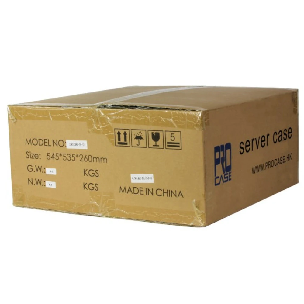 Procase RM338-B-0 Корпус 3U server case,3x5.25+8HDD,черный,без блока питания,глубина 380мм, MB CEB 12"x10.5"