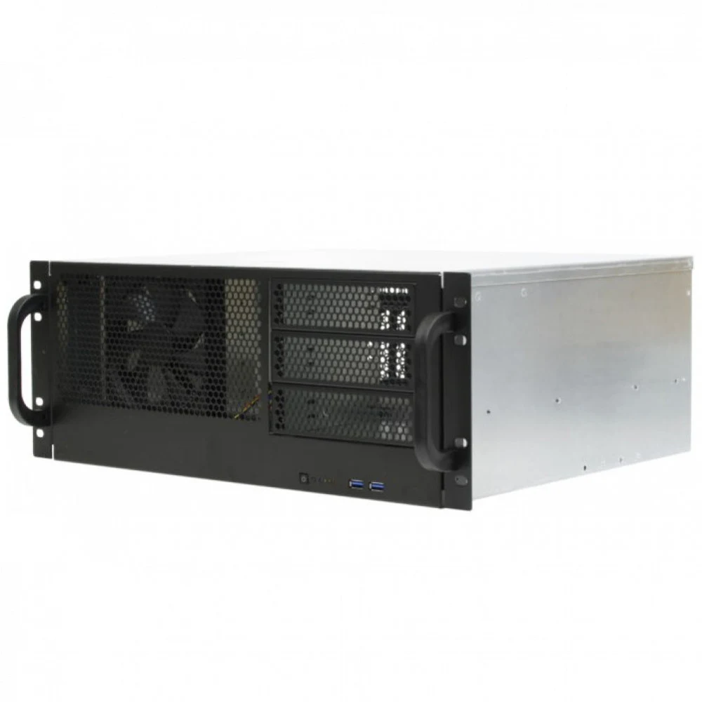 Procase RM438-B-0 Корпус 4U server case,3x5.25+8HDD,черный,без блока питания,глубина 380мм, MB ATX 12"x9.6"