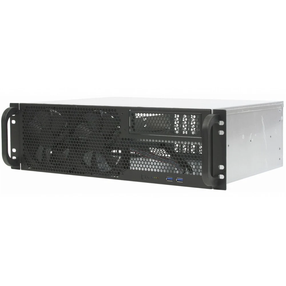 Procase RU330-B-0 Корпус 3U rear/front-access server case, черный, без блока питания, глубина 300мм, MB 12"x9.6" [RU330-B-0]