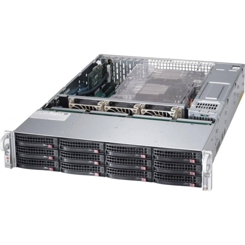 Supermicro Supermicro Chassis CSE-826BAC4-R920LPB, 2U, 8 x SAS3 & 4 x hybrid NVMe 3.5" bays, 7 x LP expansion slots, 920W RPS