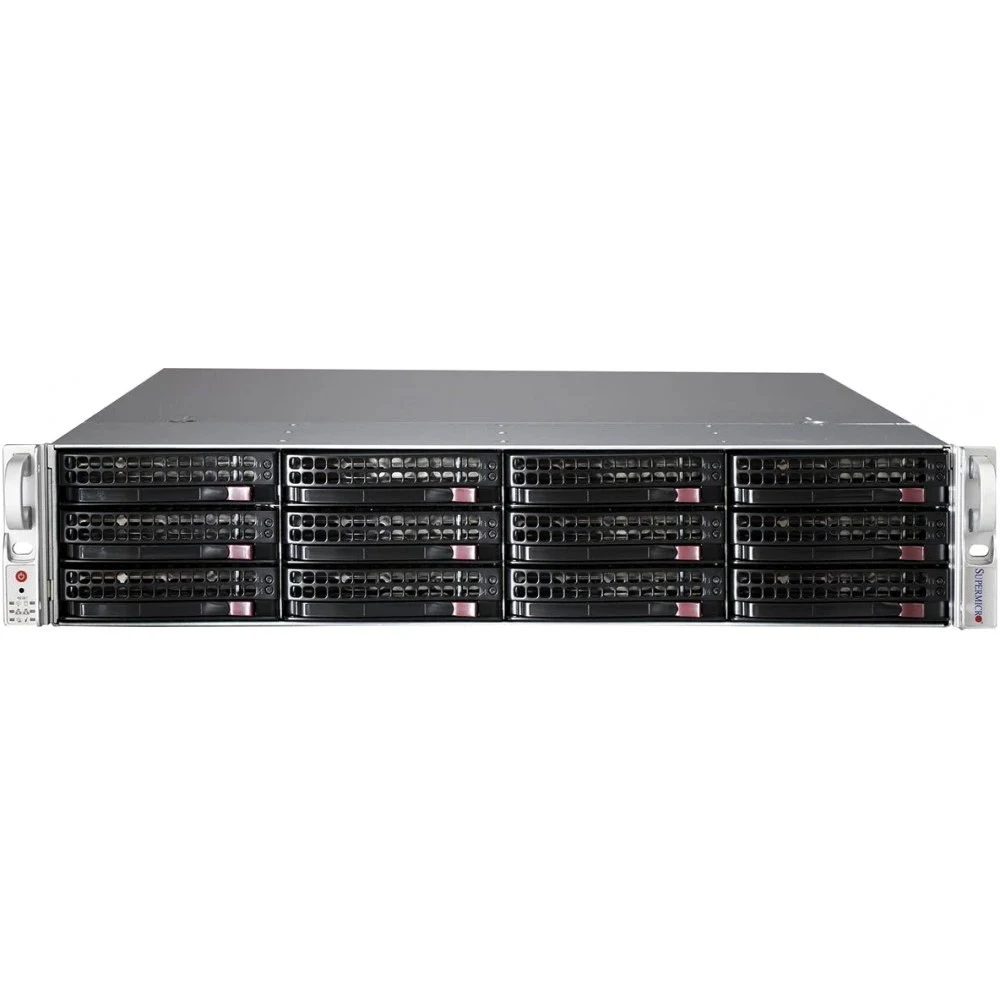 Корпус для сервера Supermicro SuperChassis 2U 826BE1C4-R1K23LPB/ no HDD(12)LFF/ 7xLP/ 2x1200W Titanium(12" x 13", 13.68" x 13", 12" x 10")EE-ATX, E-ATX, ATX/ Backplane 8xSATA3/SAS3 and 4x NVMe/SAS3/