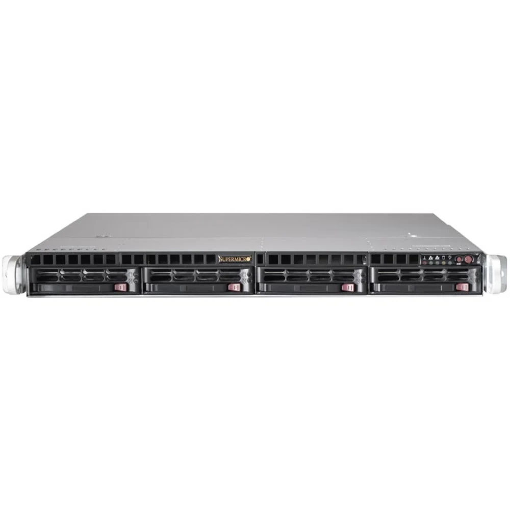 Supermicro Chassis CSE-813MF2TQC-R804CB, 1U, 4 x 3.5" hot swap bays, 1 x FHFL expansion slot, 800W Platinum RPS