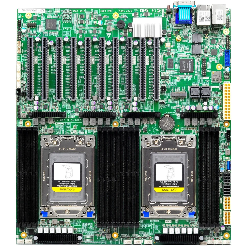 Материнская плата/ MB Gooxi G2DERO-B-PK2, 2xSP3 AMD EPYC 7001/7002/7003, 16xDDR4 ECC REG, 2xSFF8643, 6* PCI-E 4.0 x8, 4* PCI-E 4.0 x16, M.2 PCIe x4 2280, 2x1GbE LAN i350, IPMI, VGA, COM, 2*USB 3.0,