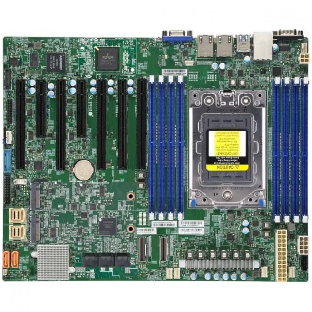 Материнская плата SuperMicro MBD-H12SSL-I-B Intelligent Platform Management Interface, Single AMD EPYC™ 7003/7002 Series Processor,2TB Registered ECC DDR4 3200MHz SDRAM in 8 DIMMs,5 PCI-E 4.0 x16,2