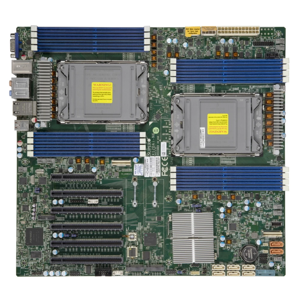 Материнская плата SuperMicro MBD-X12DAI-N6-B 3rd Gen Intel® Xeon® Scalable processors Dual Socket LGA-4189 (Socket P+) supported, CPU TDP supports Up to 270W TDP, 3 UPI up to 11.2 GT/s,Intel® C621A,