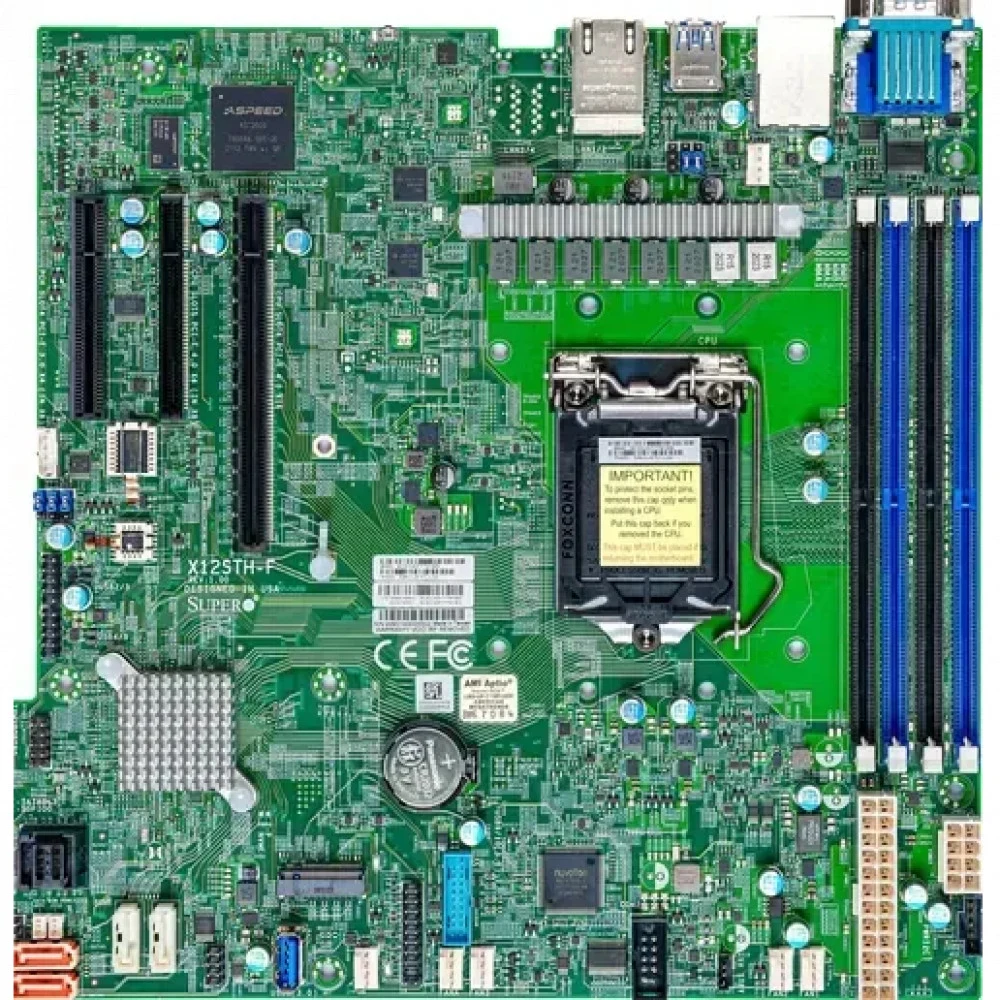 Материнская плата SuperMicro MBD-X12STH-F-B Intel® Xeon® E-2300 Processor, 10th Generation Intel® Pentium® Processor, Single Socket LGA-1200 (Socket H5) supported, CPU supports Up to 95W TDP,Intel®