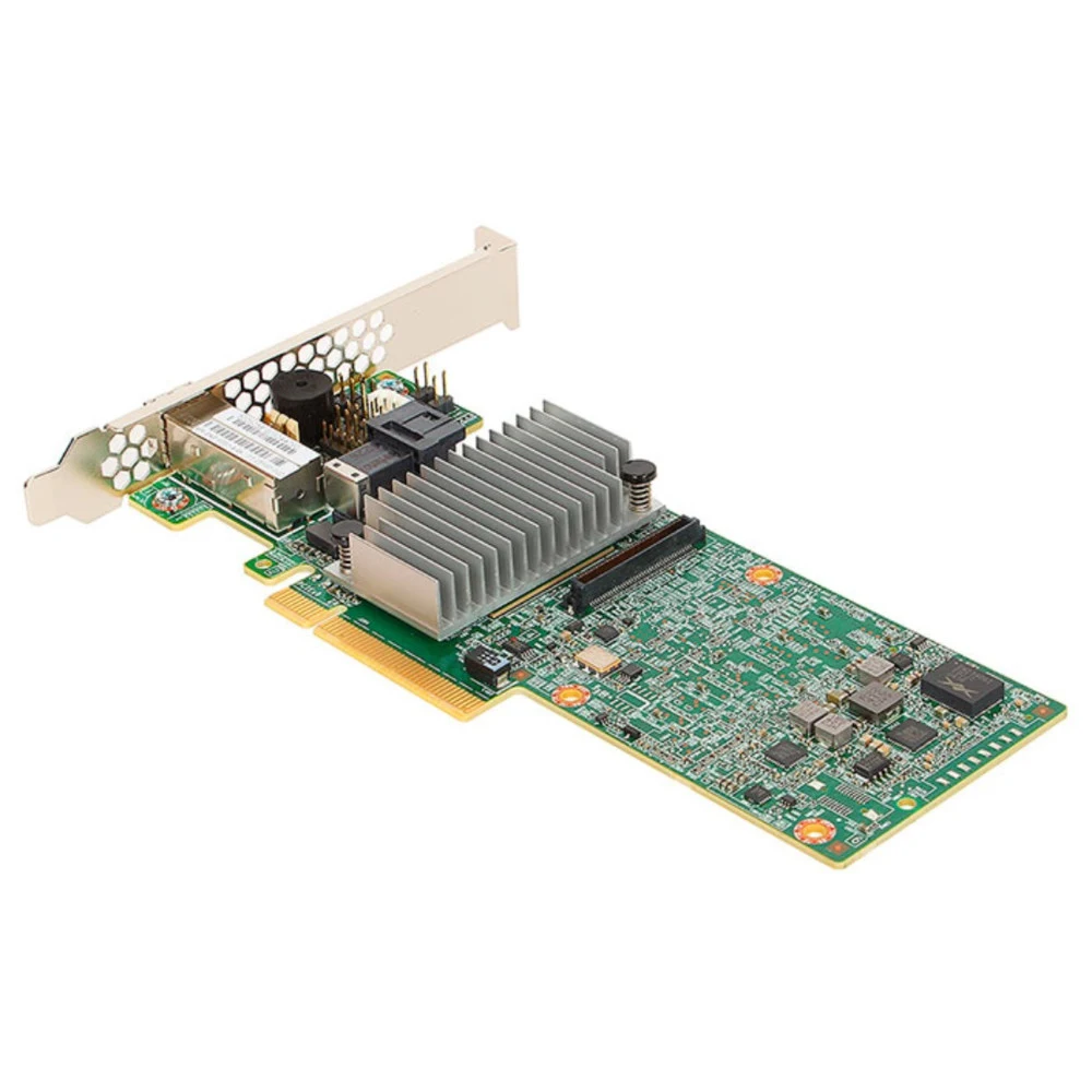 RAID-контроллер Broadcom LSI MegaRAID SAS 9380-4I4E SGL (LSI00439 / 05-25190-02) PCIe 3.0 x8 LP, SAS/SATA 12G, RAID 0,1,5,6,10,50,60, 8port(1*int SFF8643 + 1*ext SFF8644), Cache 1GB, 3108ROC, RTL {5