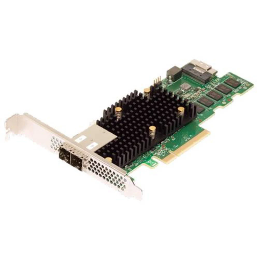 Контроллер Broadcom RAID Controller 9580-8I8E, PCIe 4.0 x8 LP, Tri-Mode SAS/SATA/NVMe, RAID 0,1,5,6,10,50,60, 16port (1*int SFF8654 + 2*ext SFF8644), 8GB Cache, SAS3916, RTL