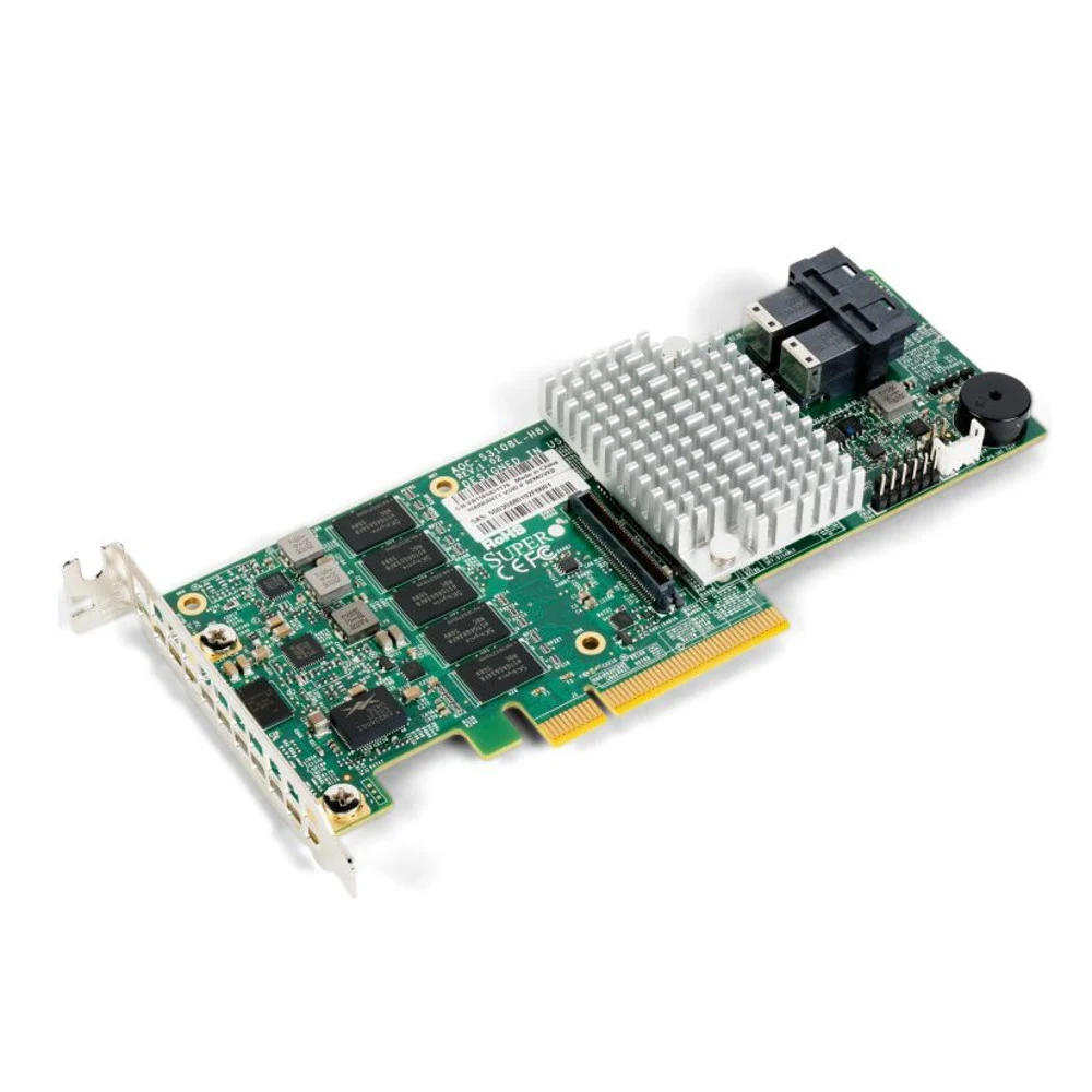 Контроллер Supermicro AOC-S3108L-H8IR-16DD 8-port/12Gb/s/16 SATA/SAS drives/RAID (0/1/5/6/10/50/60)/2GB DDR3 on-card cache/SFF-8643 MiniSAS HD
