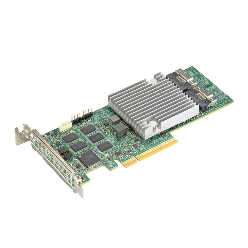 Контроллер / AOC-S3916L-H16IR-O / Supermicro 12Gb/s Multi-Port SAS PCIe Gen 4.0 Internal RAID Adapter, 16 internal SAS3 ports (2x SlimSAS x8), Supports up to 240 physical devices,x8 PCIe Gen 4.0,8GB
