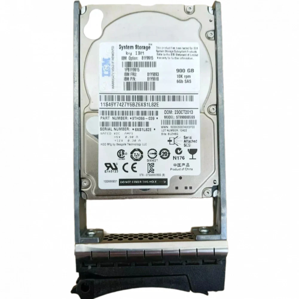 Жесткий диск IBM 900GB 10K SFF 6G SAS HDD DS3524/EXP3524 [81Y9915], 81Y9915 81Y9893 81Y9918 00W1236 00W1240 00W1239