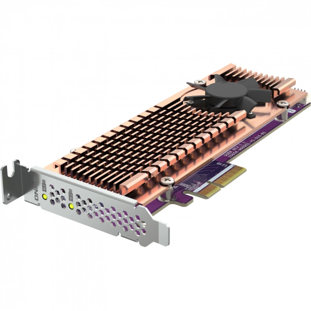 Плата расширения/ QNAP QM2-2P-344A 2 x M.2 22110 or 2280 PCIe (Gen3 x4) NVMe SSD slots, Low-profile flat and Full-height brackets included.