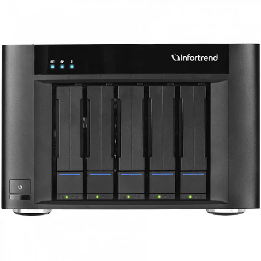 Платформа СХД Infortrend EonStor GSe Pro 100 5bay. desktop cloud-integrated unified storage, supports NAS, SAN, object protocol and Cloud gateway, including Intel Atom 2.4GHz 4C CPU, 1x4GB non-ECC,