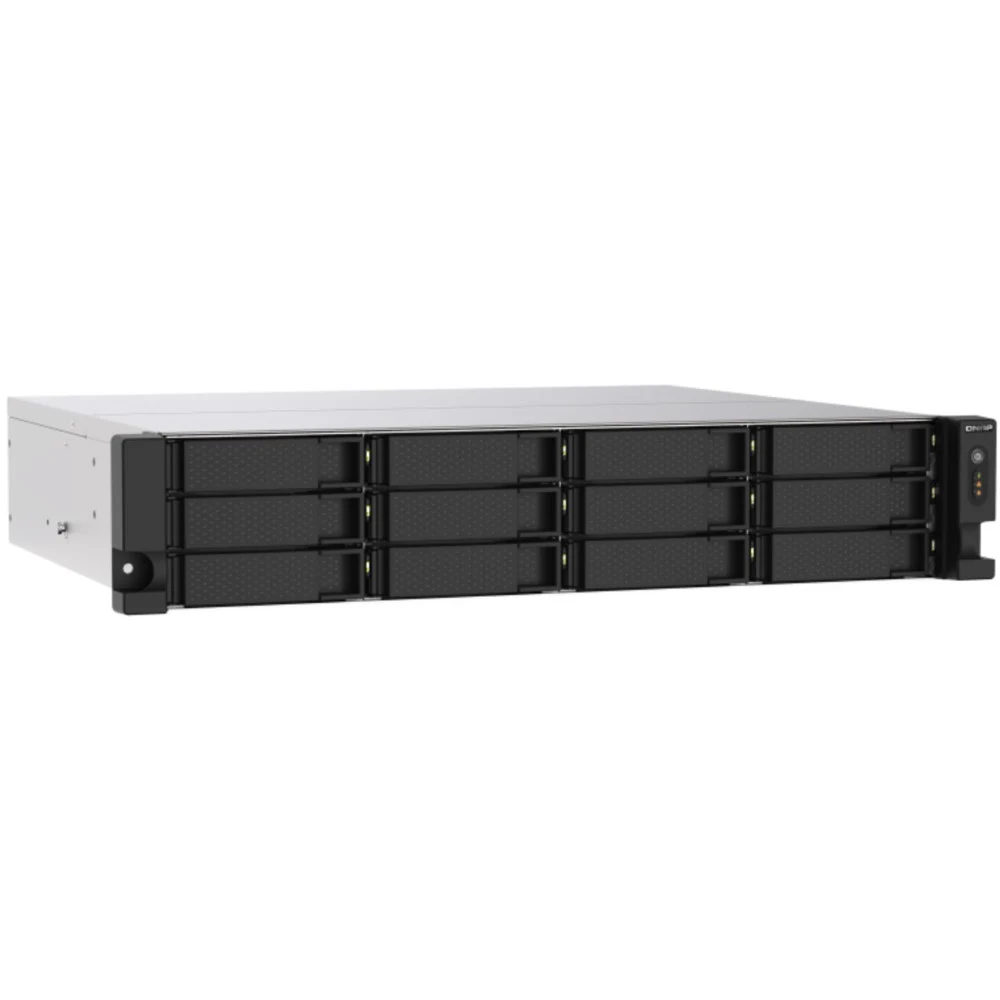 Сетевое оборудование QNAP TS-1273AU-RP-8G EU-RU Сетевой RAID-накопитель, 12 отсеков 3,5"/2,5", 2 порта 2,5 GbE BASE-T, стоечное исполнение, 2 блока питания. AMD Ryzen V1500B 2,2 ГГц, 8 ГБ DDR4. Напр