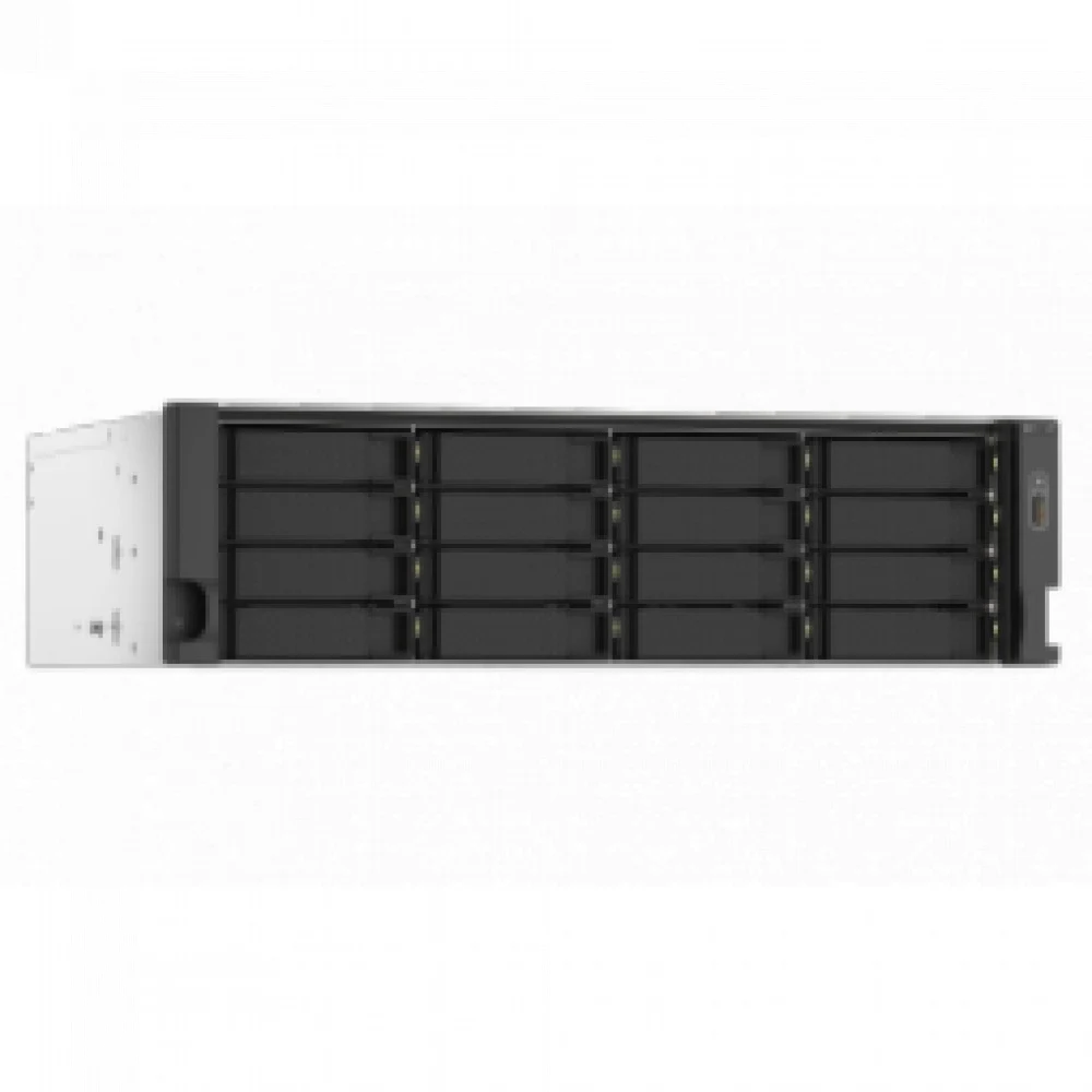 Сетевое хранилище без дисков/ SMB QNAP TS-1673AU-RP-16G NAS 16 HDD trays, 2x 2.5 GbE, rackmount, 2 PSU. 4-core AMD V1500B 2,2 GHz,,RAM 16 GB (1 x 16 GB) up to 32 GB (2 x 16 GB). W/o rail kit RAIL-B0