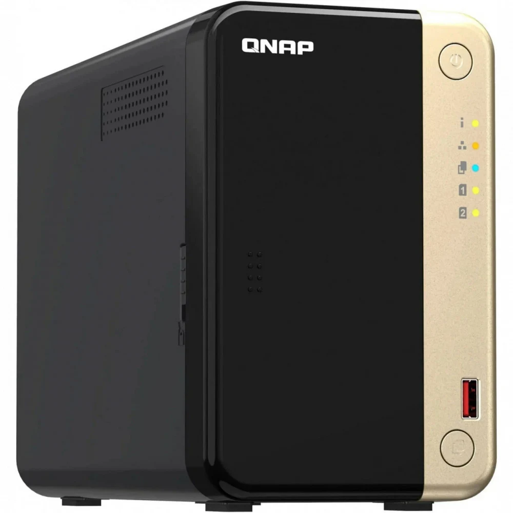 Сетевое хранилище без дисков QNAP SMB TS-264-8G NAS 2 HDD trays, 4-core Intel Celeron N5105/N5095 2.0-2.9 GHz, 8 GB DDR4 RAM , 2x2.5 Gigabit Ethernet , 2xUSB 3.2 Gen 2 (10Gbps), 2xUSB 2.0 port, 1xHD
