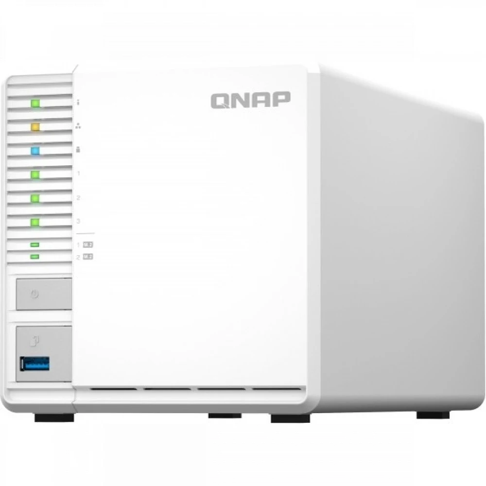 SMB QNAP TS-364-8G NAS 3 HDD, 4-core Intel Celeron N5105/N5095 2.0 up to 2.9 GHz, 8 GB RAM (1x8 GB) up to 16 GB (2x8GB), 2.5 Gigabit Ethernet, 2xUSB 3.2 Gen 2 (10Gbps), 1xUSB 3.2 Gen 1, 2xM.2 PCIe G
