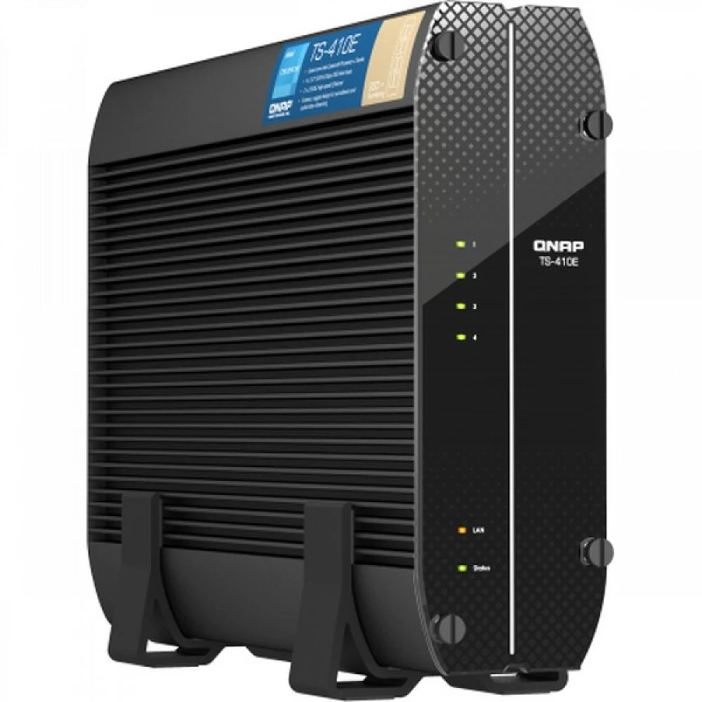 Сетевое хранилище без дисков QNAP SMB TS-410E-8G NAS fanless 4 2.5 SSD trays. Intel Celeron J6412 4-core 2.0-2.6 GHz, 8 GB RAM (max), 2x2.5 GbE, 4xUSB 3.2 Gen 2 (10Gbps),1xHDMI [TS-410E-8G]