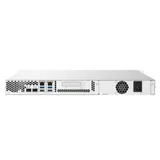 SMB QNAP TS-432PXU-2G 4-Bay quad-core AL324 64-bit 1.7 GHz rackmount NAS with 250W PSU, 2GB DDR4 UDIMM RAM (max 1x16GB), SATA 6Gb/s, 2x 10GbE SFP+ LAN, 2x2.5 GbE LAN, 1x PCIe Gen2 x2 slot. W/o RAIL-
