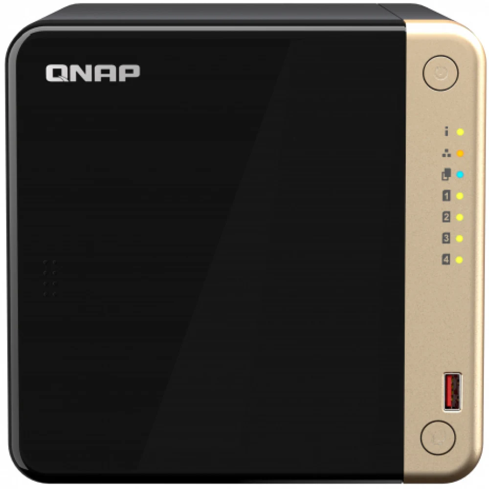 Сетевое хранилище без дисков QNAP SMB QNAPTS-464-8G NAS 4 HDD trays, 4-core Intel Celeron N5105/N5095 2.0-2.9 GHz, 8 GB RAM (1 x 8 GB) up to 16 GB (2 x 8GB), 2x2.5 Gigabit Ethernet , 2xUSB 3.2 Gen 2
