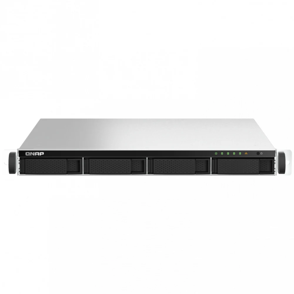 Сетевое хранилище без дисков/ SMB QNAP TS-464U-RP-8G NAS 4 HDD trays, rackmount 1U, 2 PSU. 4-core Intel Celeron N5105/N5095 2.0-2.9 GHz, 8 GB RAM MAX, 2x2.5 Gigabit Ethernet, 4xUSB, 1xHDMI . PCIe Ge