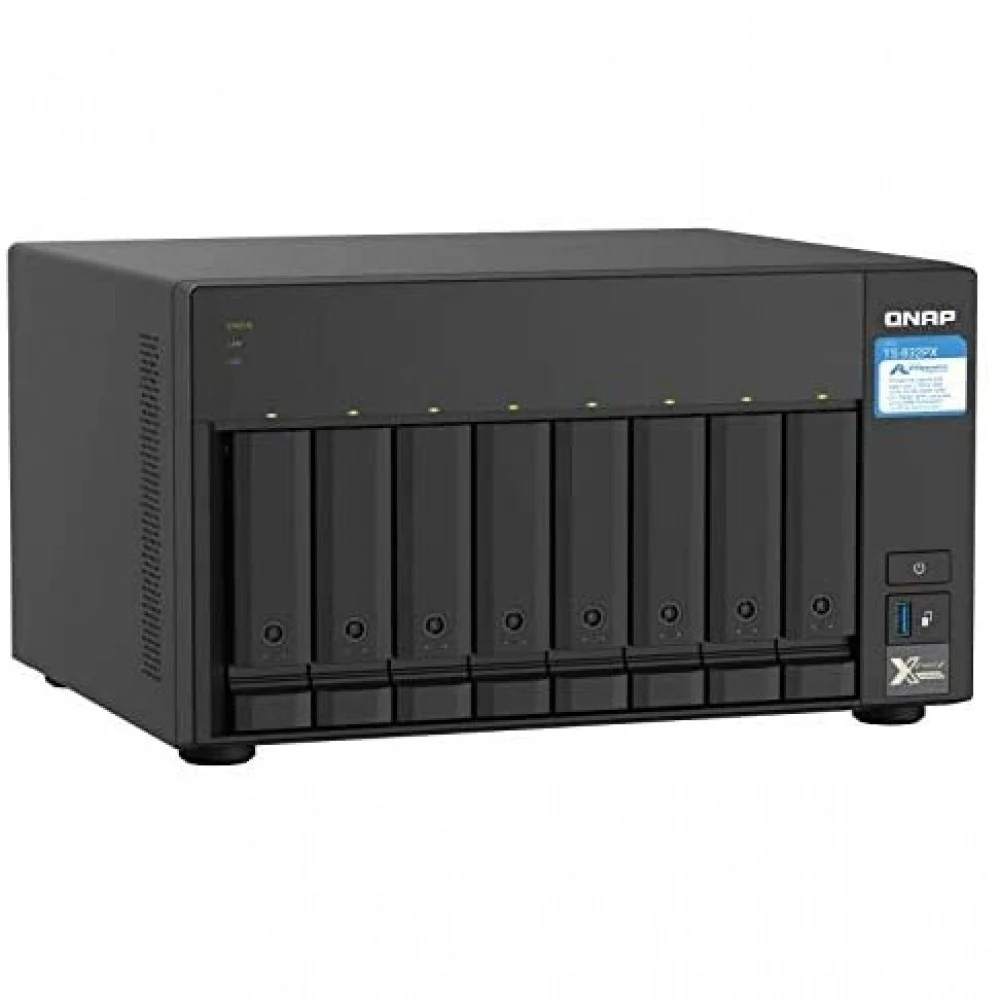 Сетевое хранилище без дисков/ SMB QNAP TS-832PX-4G 8-Bay NAS, AL324 64-bit quad-core 1.7GHz, 4GB DDR4 SODIMM RAM (up to 1x16 GB), 8 x 3.5"/ 2.5" drive slots, 2 x 10GbE SFP+ LAN, 2 x 2.5 GbE LAN, 3 x
