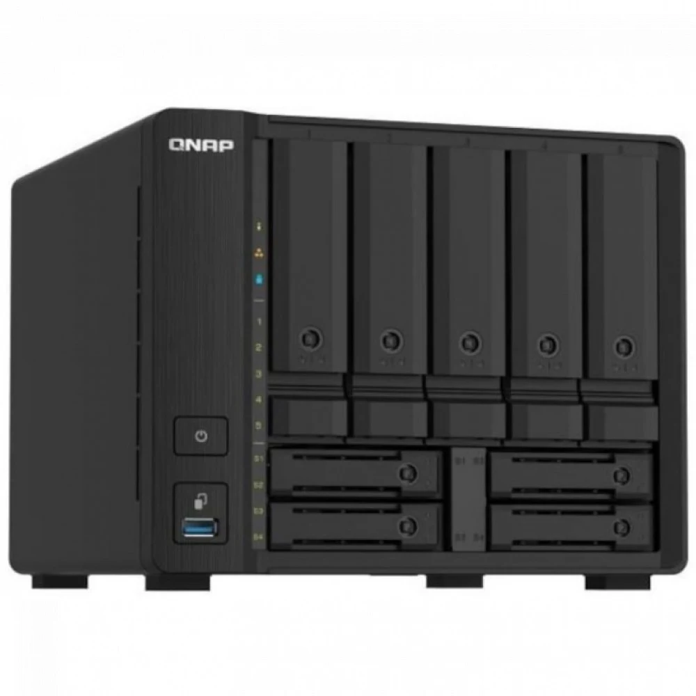 SMB QNAP TS-932PX-4G 9-Bay NAS, 5 x 3.5" and 4 x 2.5" drive slots, Alpine AL324 ARM quad-core 1.7GHz, 4 GB DDR4 (1x 4 GB) up to 16 GB (1 x 16 GB), 2 x 10GbE SFP+, 2 x 2.5 GbE LAN