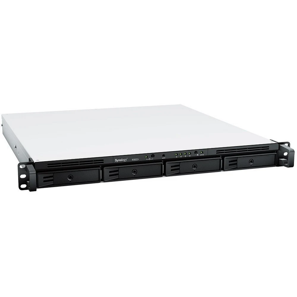 Системы хранения данных Synology 1U/4bay QC 2,2GhzCPU/2Gb(32)/RAID0,1,10,5,6/upto 8HDD (1xRX418)/2xUSB3.2/1eSATA/4GigEth/1xExpslot/iSCSI/2xIPcam/2xRPS/1YW/no rail