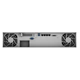 Synology Rack 2U, QC2.2GHzCPU/4GbDDR4(upto32)/RAID0,1,5,6,10/upto 8 hot plug HDDs SATA(3,5'or2,5')(upto 12 with RX418)/2xUSB3.2/1eSATA/iSCSI/4xGbE(+1Expslot)/2xIPcam(upto 40)/2xPS/norail