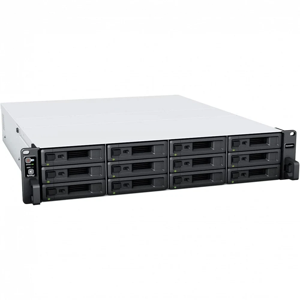 Система хранения данных Synology 2U/12bay QC 3,6GhzCPU/8Gb(32)/RAID0,1,10,5,6/upto 24HDD (1xRX1223RP)/2xUSB/2xGbE+1x10Gb(+1Expslot)/iSCSI/2xIPcam/2xPS/norail repl RS2421RP+