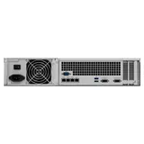 Synology (Rack2U) QC2,4Ghz/8Gb upto 64/RAID0,1,10,5,6/up to12HP HDDs SATA(3,5'or2,5') upto 36 with 2xRX1217(RP)/2xUSB/4GigEth(+2Expslot)/iSCSI/2xIPcam(upto75)/1xPS/norail/5YW
