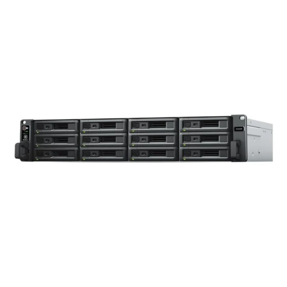 Система хранения данных Synology Rack 2U/12bay DualCont Array (QC2,4GhzCPU/8Gbupto64/2x1GbE+1x10GbERJ45(+1xExpSlot) per contr)NoHDD(upto12 2,5"/3,5"SASupto36with 2xRXD1219SAS),RAIDBasic,JBOD,0,1,5,6