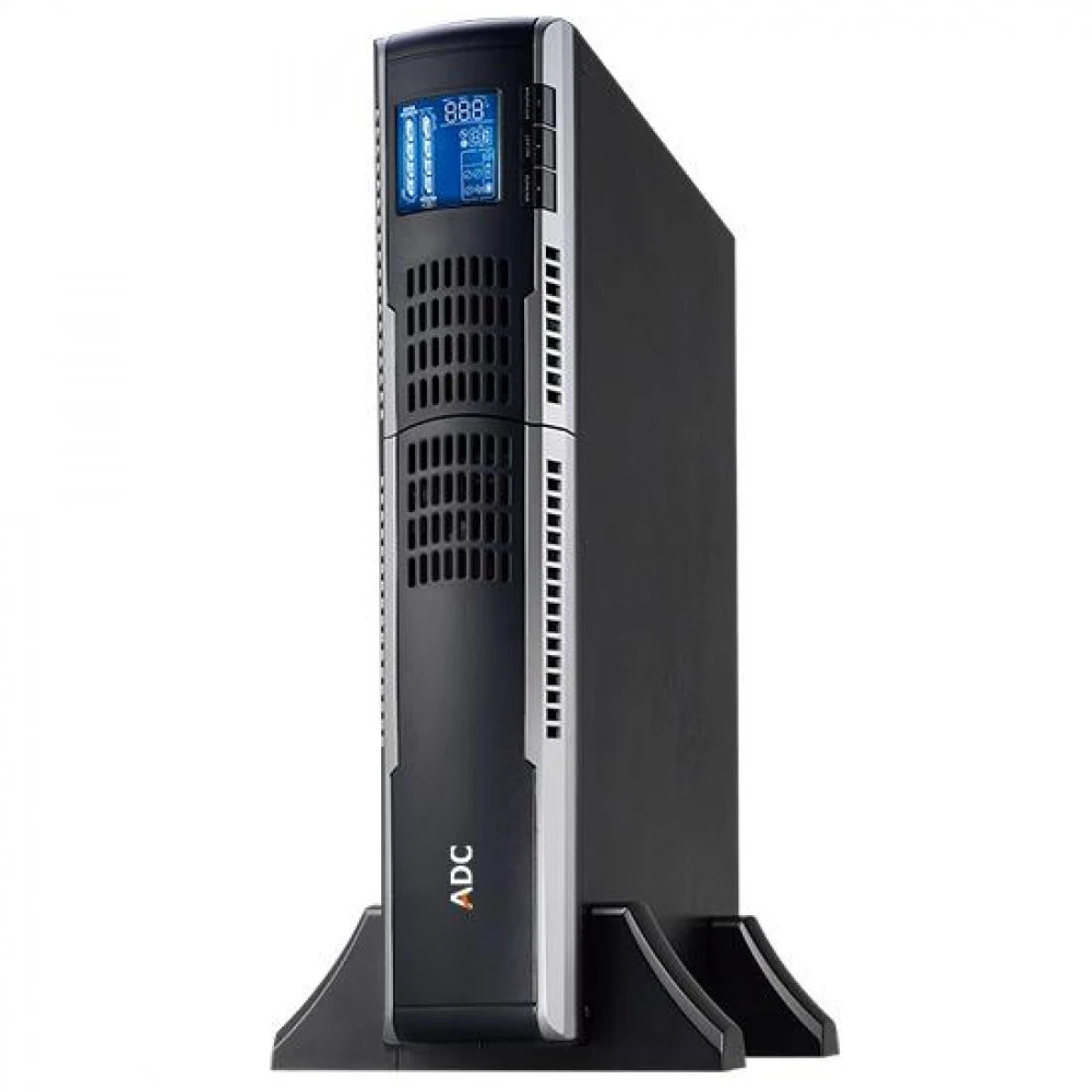 ИБП ADC SPARK 3000 RT 3kW, Коэффициент мощности 0.9, вход/выход 120 В или 220 В, R/T с CSB, Батареи - 12 В/9 Ач*6 шт., розетка IEC, ЖК-дисплей, USB и RS232, слот SNMP, шнур питания. Время автономии