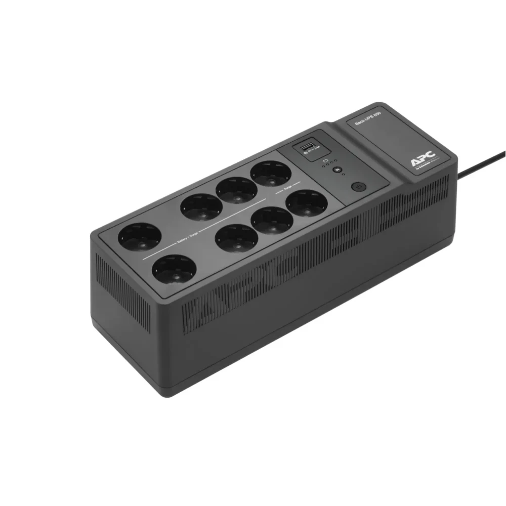 Источник бесперебойного питания APC Back-UPS ES 650VA/400W, 230V, 8 Schuko (2 Surge & 6 batt.), USB, USB charge(type A), Data/DSL protection,(BE650G2-RS analogue), 1 year warranty