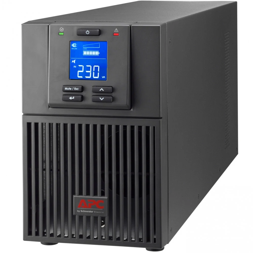 Источник бесперебойного питания, APC, Easy UPS SRV1KI, Онлайн, Мощность 1000ВА/800Вт, Напольный, 230В, Вых: 3x IEC C13, Intelligent Card Slot, LCD, APCRBCV203, Чёрный