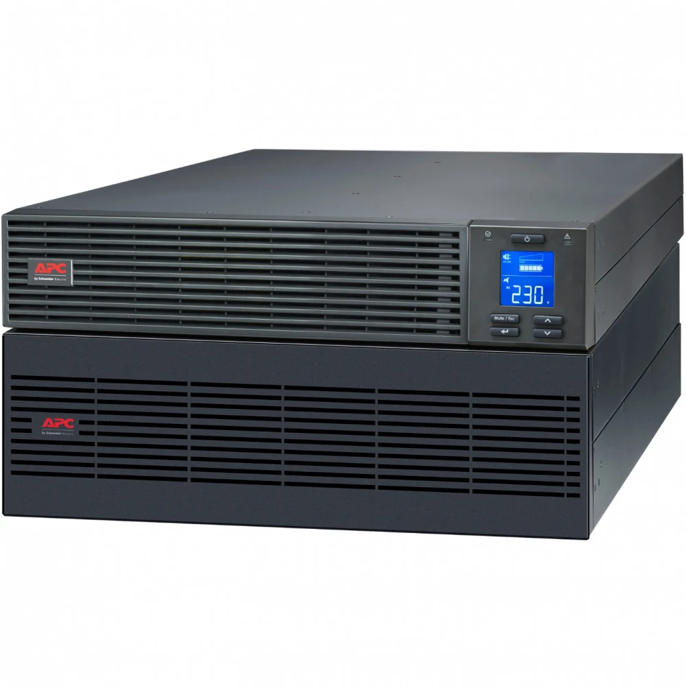 Источник бесперебойного питания, APC, Easy UPS SRV6KRILRK, Комплект: SRVPM6KRIL-1шт, SRVRK1-1шт, SRV240RLBP-9A-1шт, SRVRK2-1шт, Онлайн, Мощность 6000ВА/6000Вт, Стоечный 5U, 230В, Вых: клеммная колод