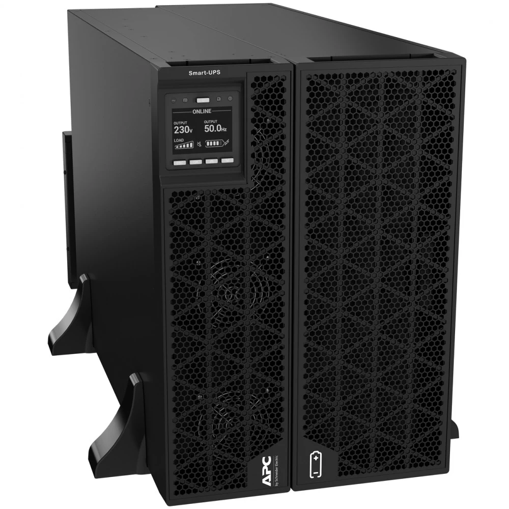 Источник бесперебойного питания, APC, Smart-UPS SRTG15KXLI, Комплект: SRTG15KXLI-PM-1шт, SRTG192XLBP2-1шт, Онлайн, Мощность 15кВА/15кВт, 7U, клеммная колодка, Чёрный
