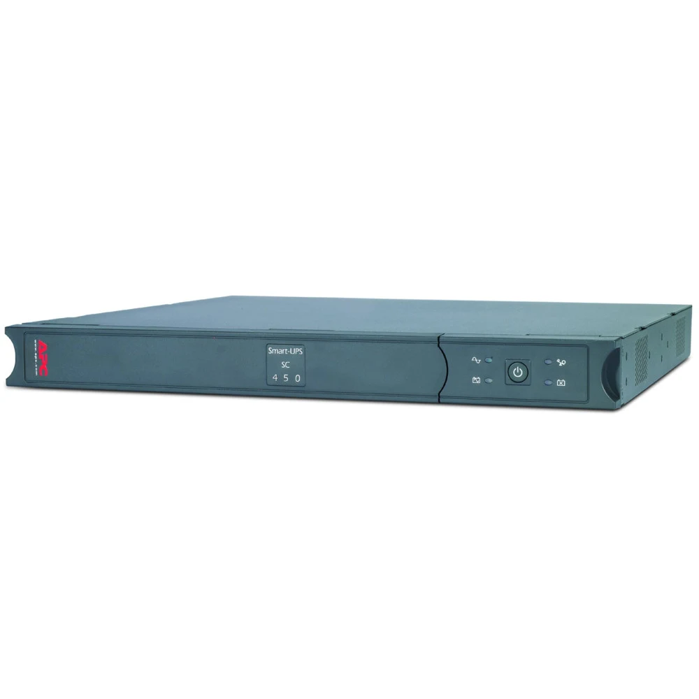 Источник бесперебойного питания APC Smart-UPS SC, Интерактивная, 450 VA / 280 W, Rack/Tower, IEC, Serial ИБП APC Smart-UPS SC 450 (450ВА/280Вт), 230 В — стоечное шасси высотой 1U / корпус для автоно